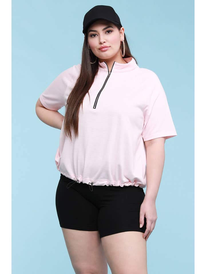 Haute Fox Plus Size & Contemporary – Engroshandel Sweatshirt - Dame – Pullover-sweatshirt i store størrelser med lynlås foran - CL1898P-T