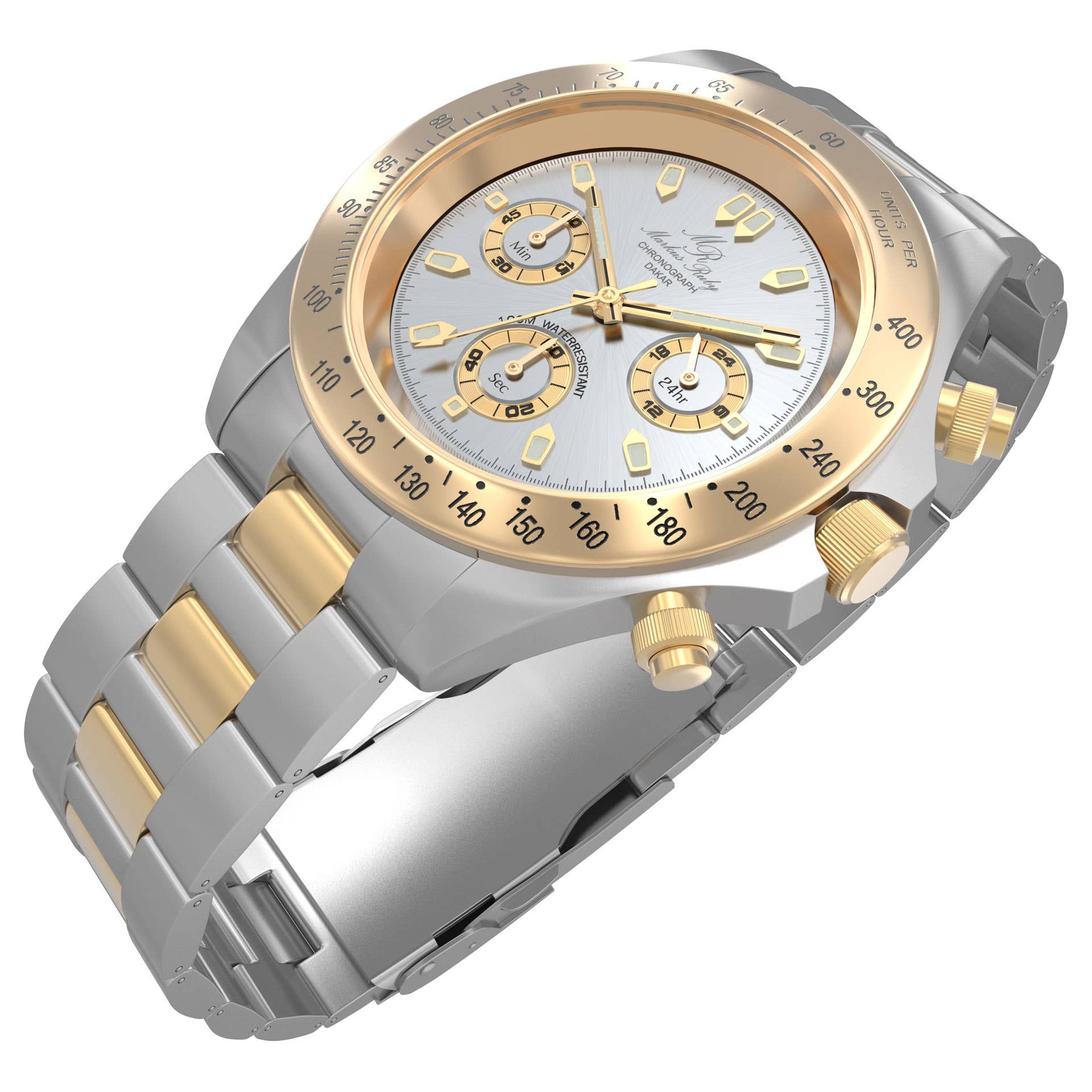 Markus Ruby – Großhandel Armbanduhr – Herren – Dakar Chronograph aus zwei Farben Edelstahl8