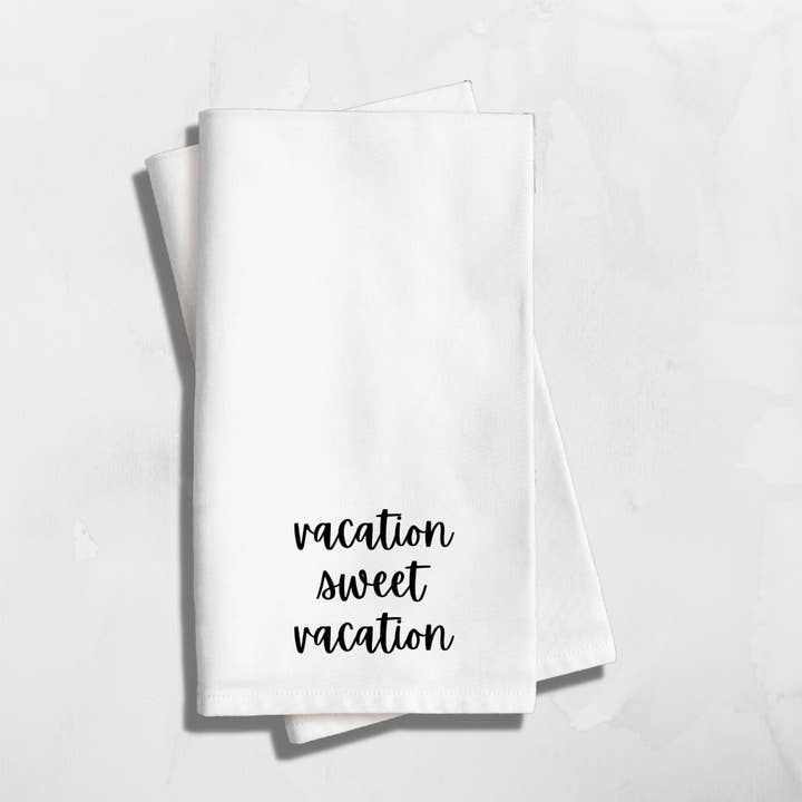 Tea Towel for Vacation Homes :: Vacation Sweet Vacation for wholesale by Lucky Blue