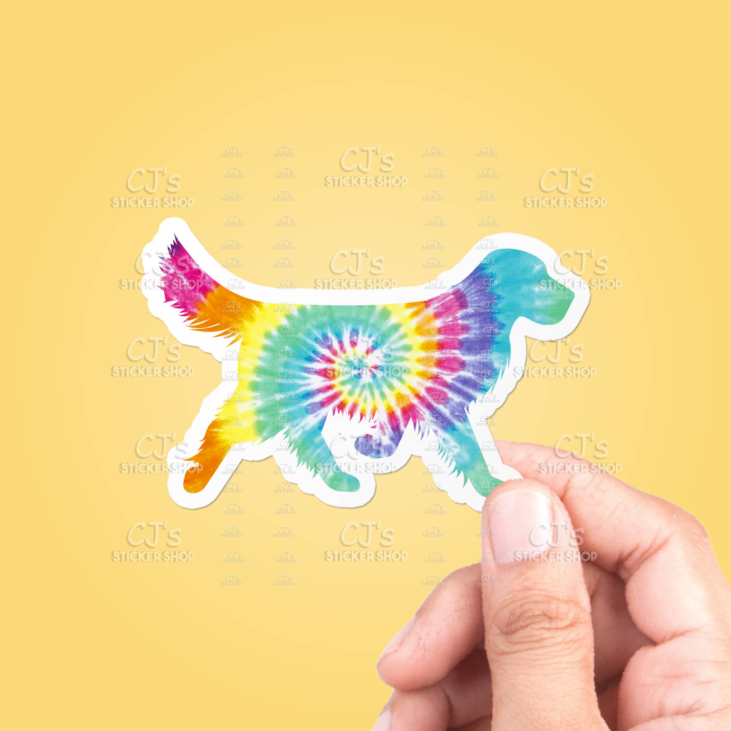 CJ's Sticker Shop – wholesale Klistermärke – Tie Dye Dog Klistermärke Vinyl Dekal