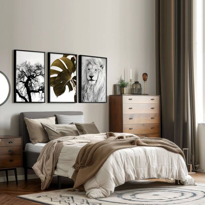 Bedroom Art Work decor | Set of 3 Wildlife Wall art Prints for wholesale by About Wall Art