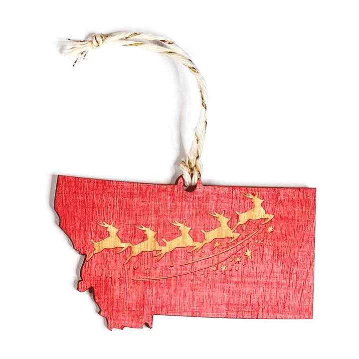 Montana Reindeer Ornament for wholesale by SnowMade