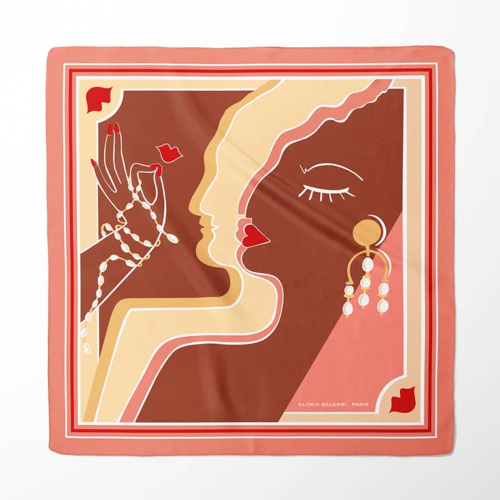 Lenço quadrado de seda - TOI & MOI 67*67 cm - Rosa por atacado de GLORIA BALENSI