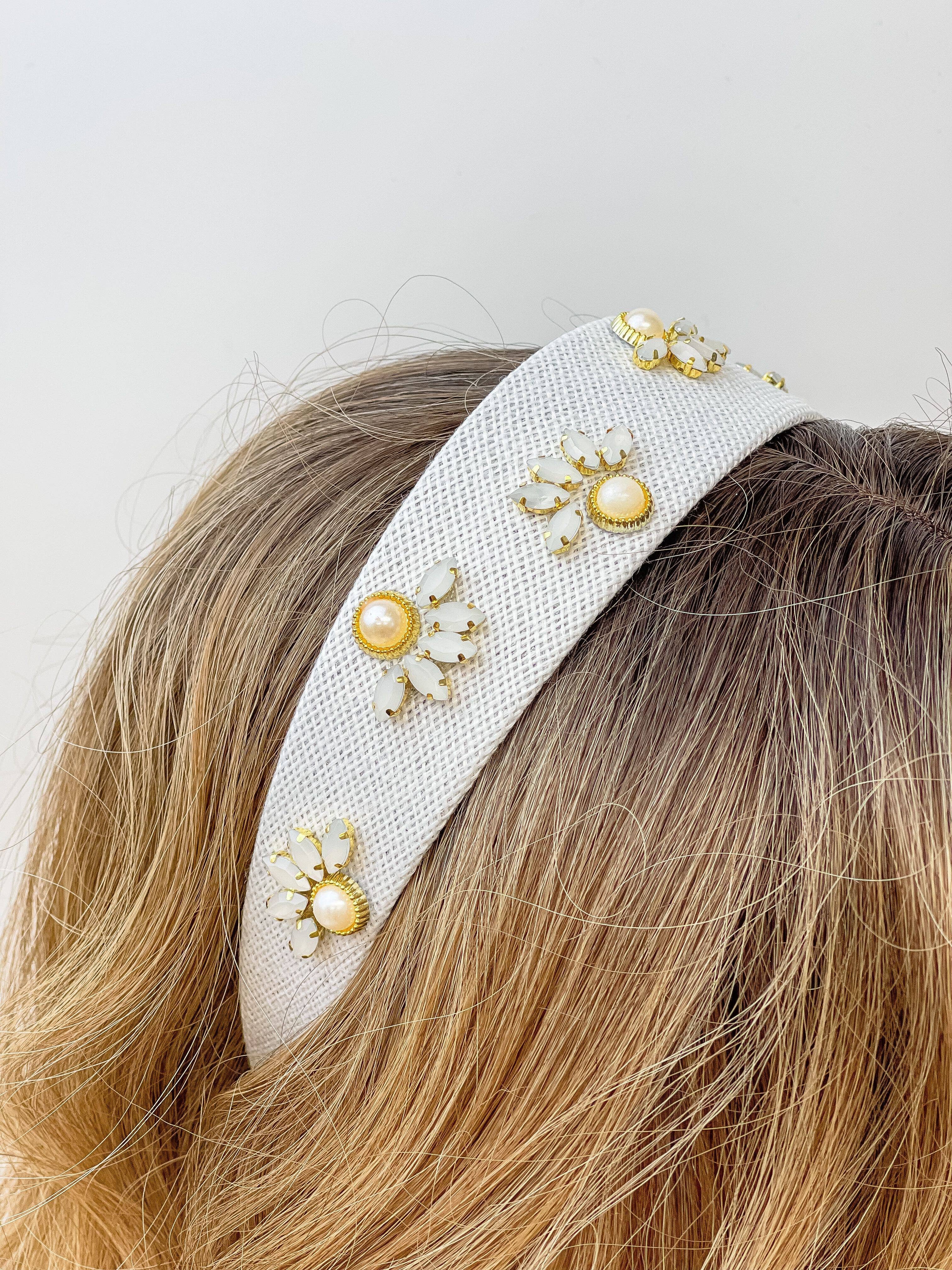 Prep Obsessed Wholesale - Wholesale Fashion Headband - Women's - Pearl Flower Headband6