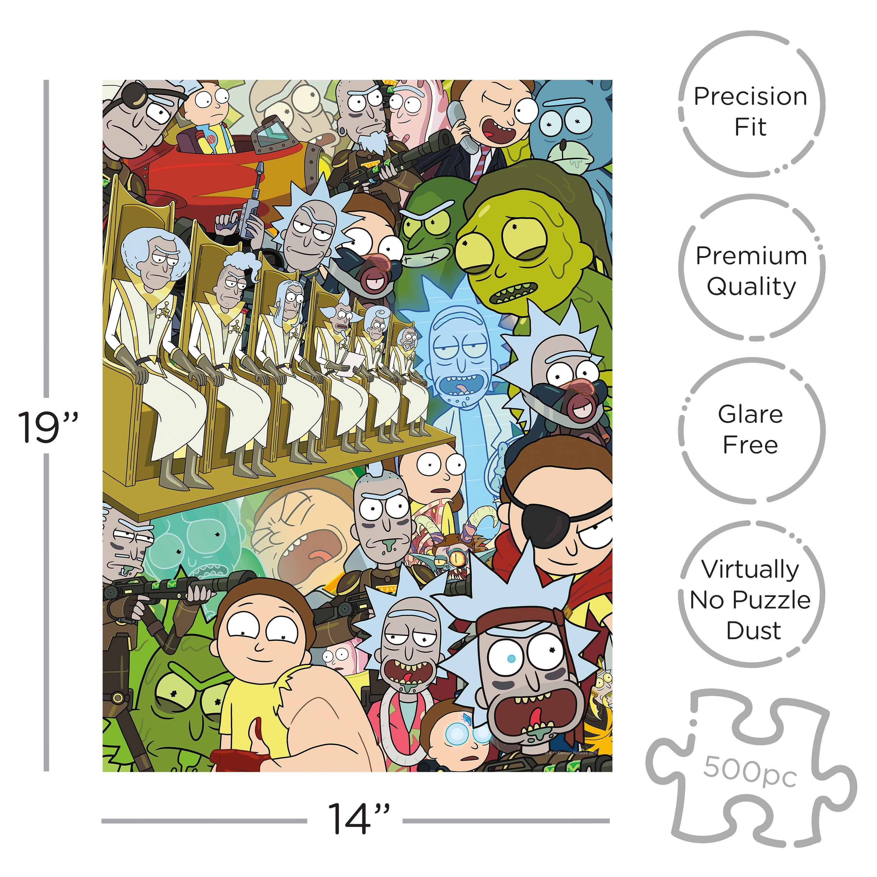 AQUARIUS, GAMAGO, ICUP, & ROCK SAWS by NMR Brands - Wholesale Puzzle - Adult - Ricks & Morty 500 Piece Jigsaw Puzzle1