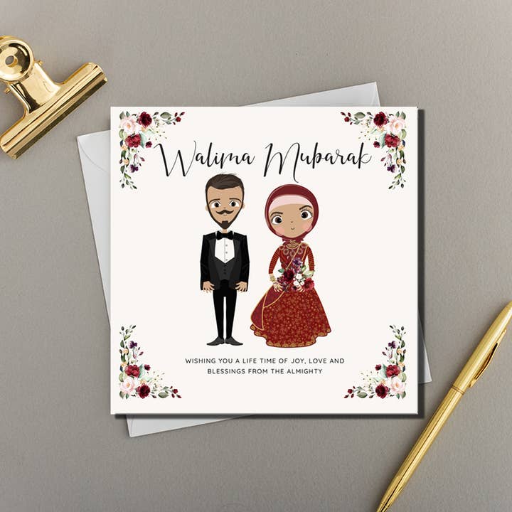 x6 Walima Mubarak Bubbaloos par illustration for engroshandel hos Eastern Print Studio