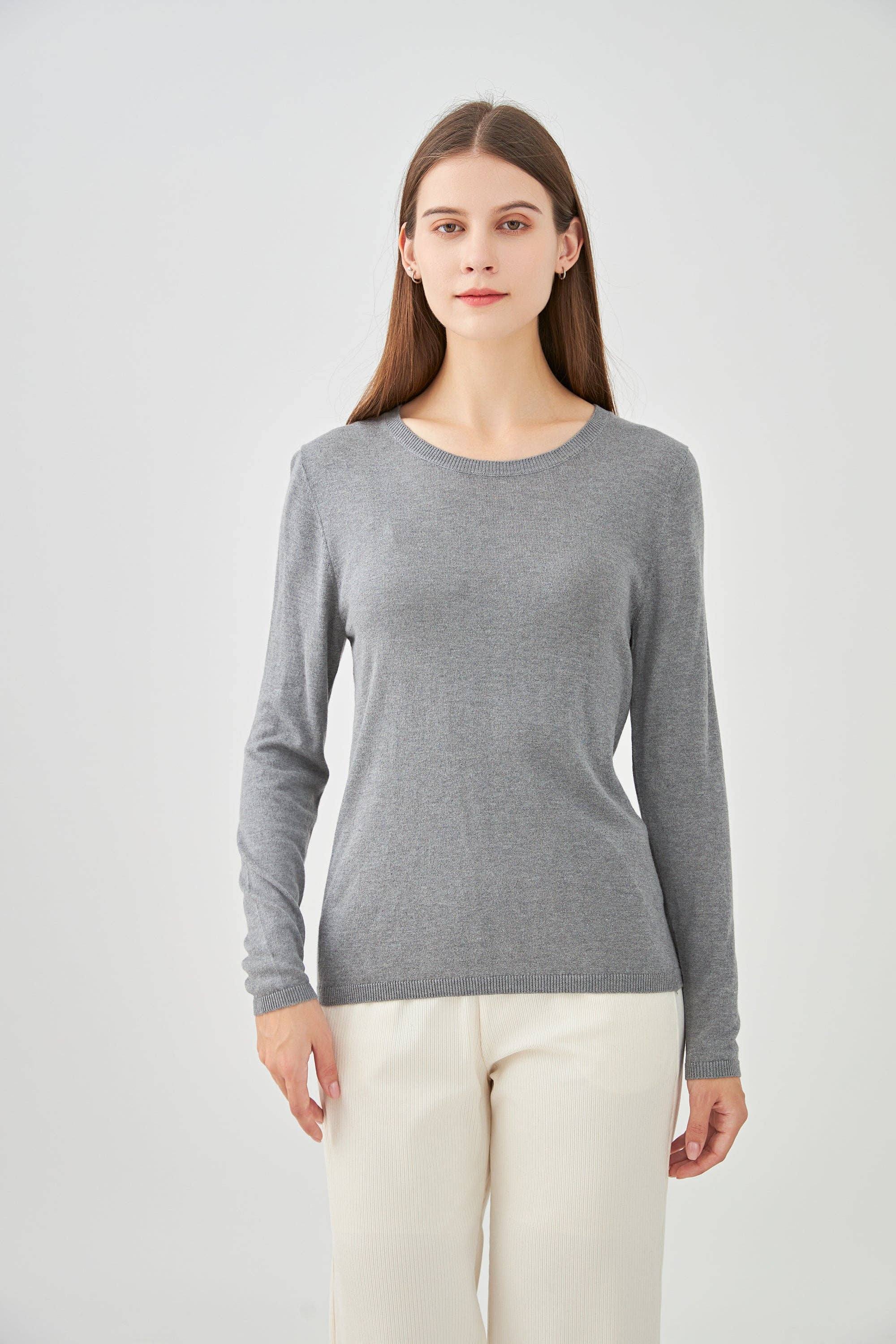 jw.atelier - Wholesale Knit Sweater - Women's - Round neck sweater in silk and cashmere7