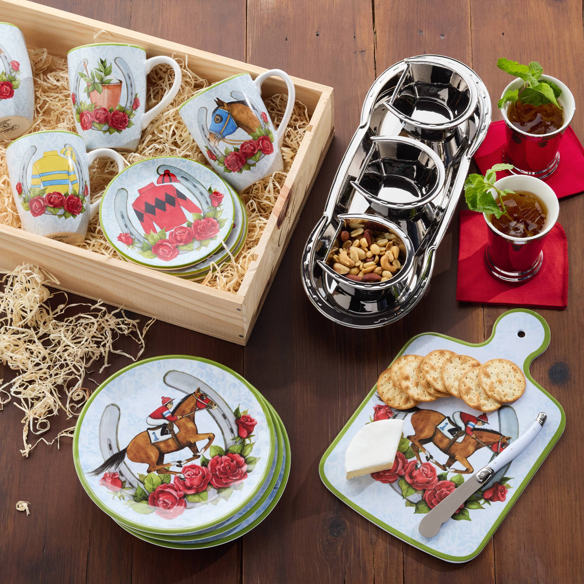 Certified International - Wholesale Condiment/Dip Bowl - Day at the Races Melamine Chip & Dip 14.55