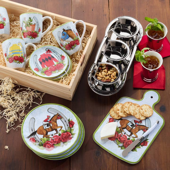 Certified International - Wholesale Condiment/Dip Bowl - Day at the Races Melamine Chip & Dip 14.55