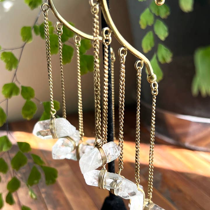 Ragavon - Venta al por mayor Pendientes ear cuff - Pendientes de cuarzo con forma de candelabro para colgar detrás de la oreja1