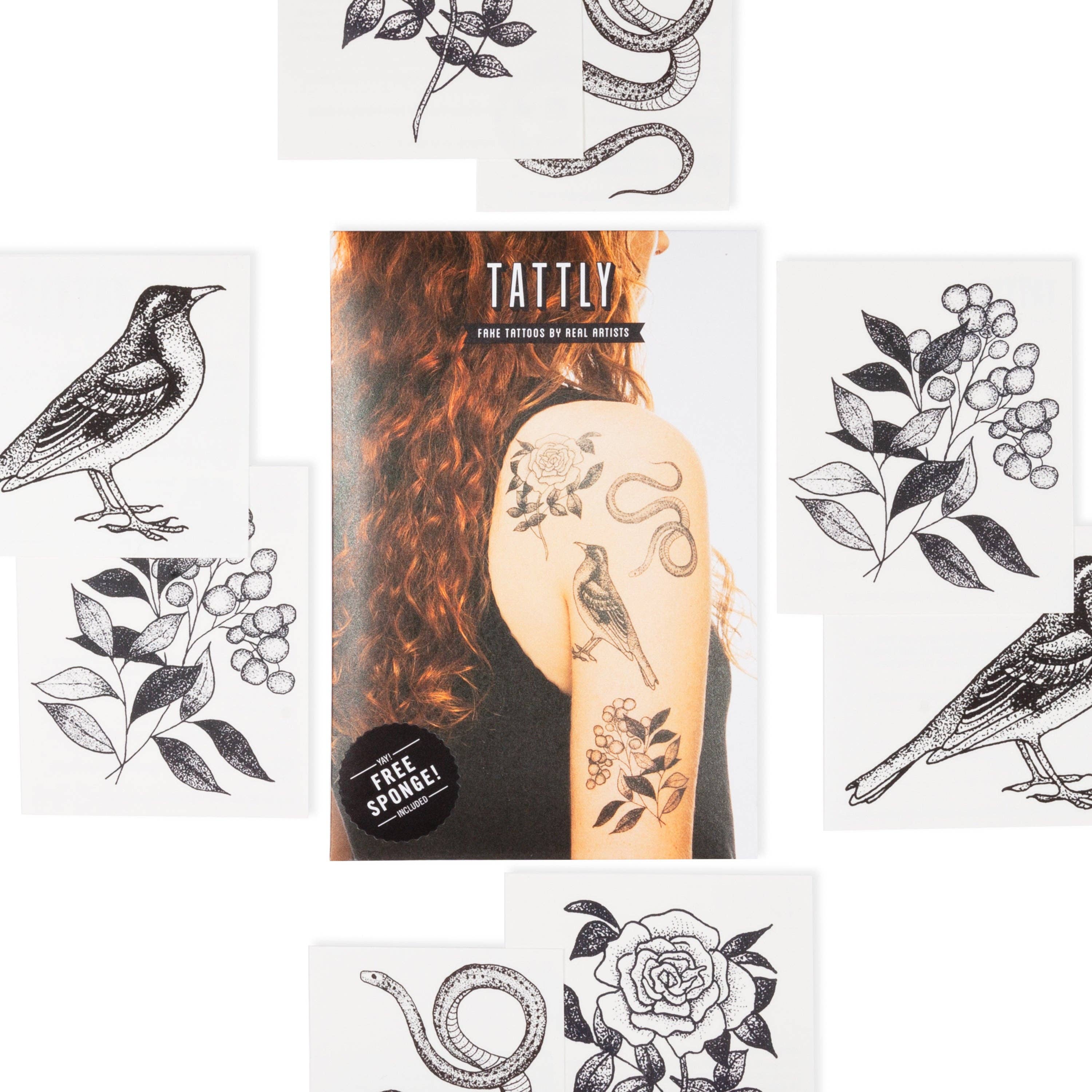 Tattly - Vente Tatouages temporaires - Set de tatouage Flore et Faune1