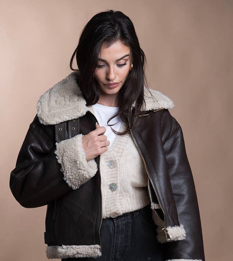 SWEET MAGIC MODA Y COMPLEMENTOS - Vente Veste – femme - VESTE EN MOUTON AVEC FERMETURE ÉCLAIR 3