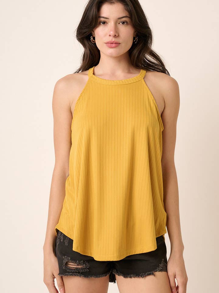 T10266A-DTY HALTERTOP VAN GEBORSTELD RIBTRICOT voor wholesale door mittoshop