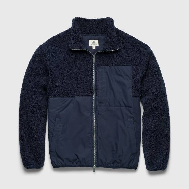 Steve Sherpa Jacket - Navy Blazer for wholesale by SURFSIDESUPPLY