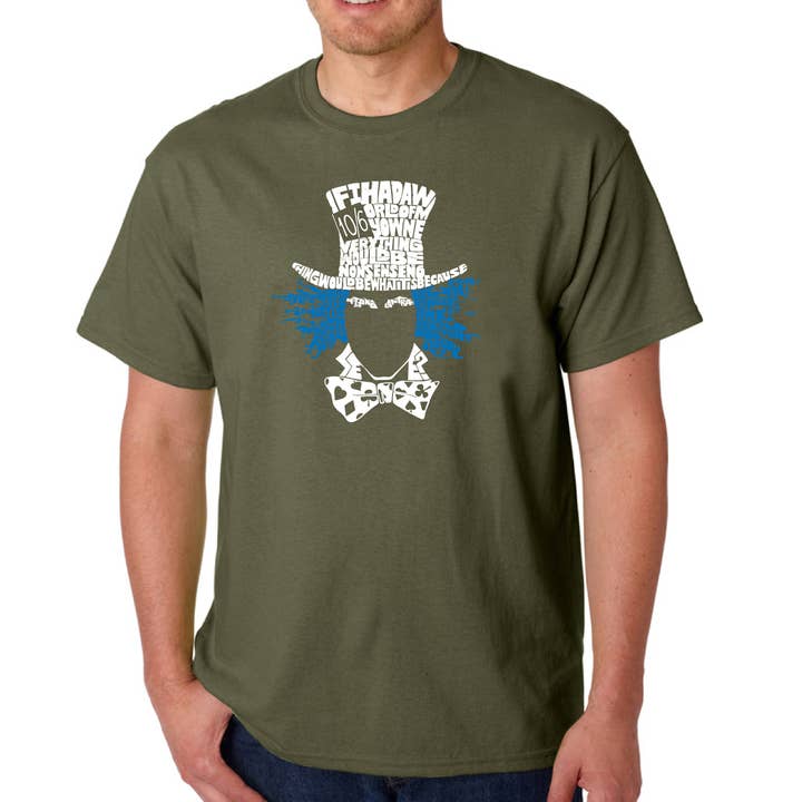 LA Pop Art - Wholesale Screen Printed T-Shirt - Men's - LA Pop Art Men's Word Art T-shirt - The Mad Hatter4