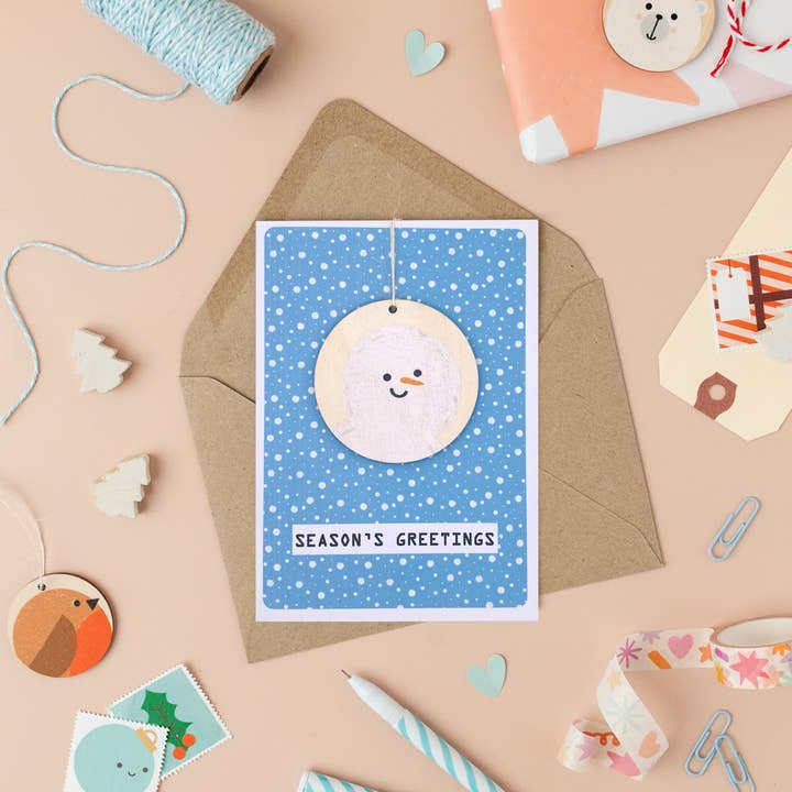Schneemann-Weihnachtskarte — mit Andenken für den Großhandel von Daisycat