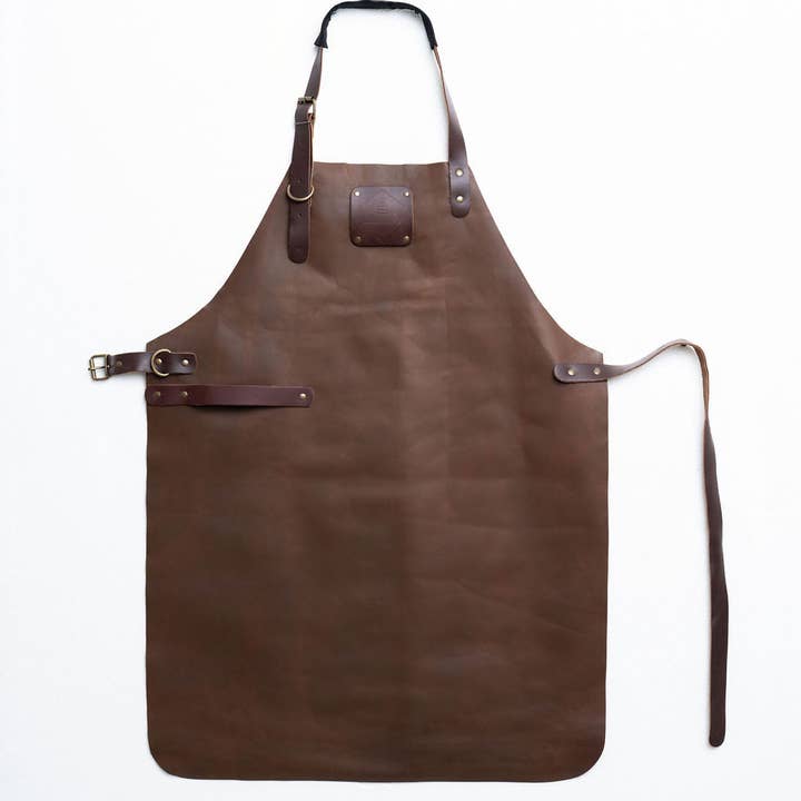 Premium Leren Schort Volledige Lengte – Verstelbare Bandjes (Bruin) voor wholesale door MLC