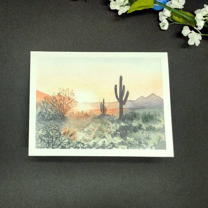 Kathryn Paul Fine Art - Wholesale Stationery/Notecard Set - Desert Watercolor Notecards: Southwest Art Blank Set1