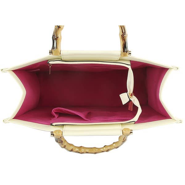 Shop Neighbors - Vente Sac à main avec poignée sur le dessus – femme - SAC À POIGNÉE EN BOIS À FLEURS TENDANCE4