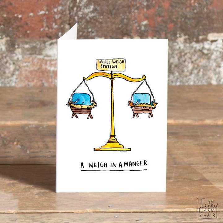 Jelly Armchair - Wholesale Christmas Card - A Weigh In A Manger1