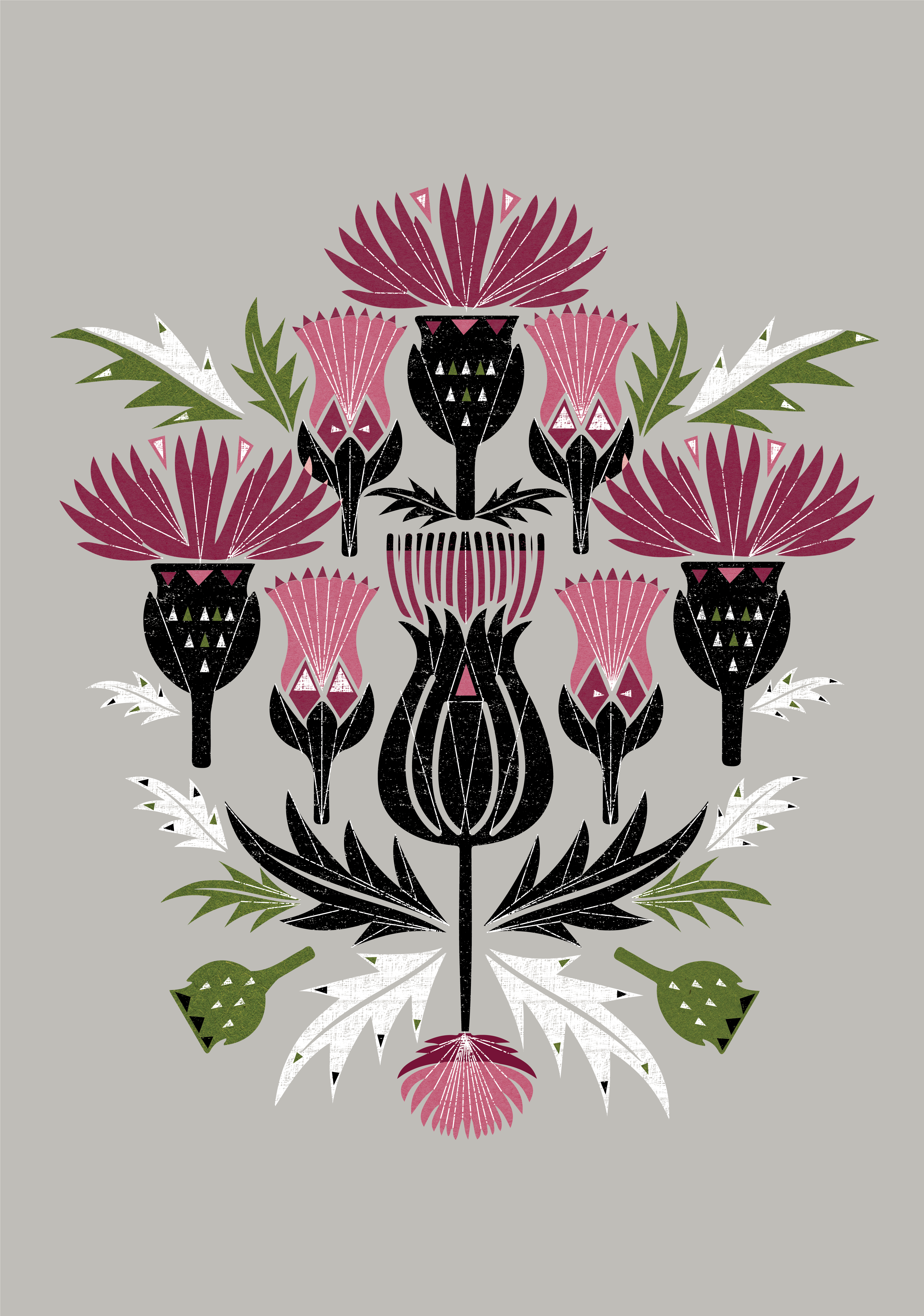 Jenni Douglas Designs - Wholesale Art Print - Thistles Art Print1