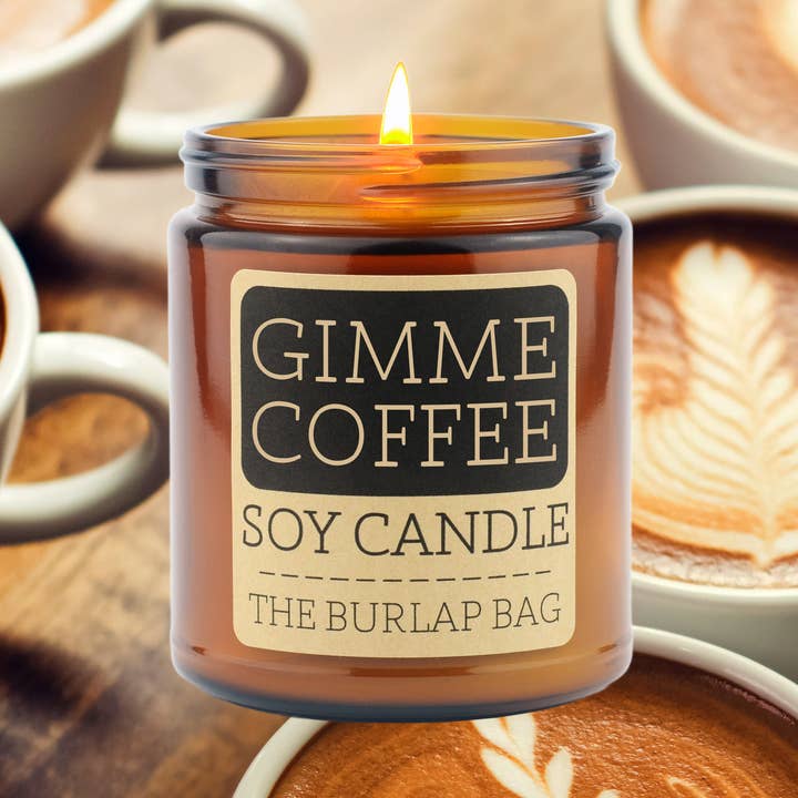 Gimme Coffee - Soy Candle 9oz and other Purchase Wholesale burlap pouches. Free Returns & Net 60 Terms on Faire trending on Faire.