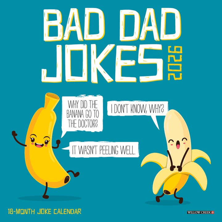 Willow Creek Press & Gifts - Wholesale Calendar - Bad Dad Jokes 2026 Mini Wall Calendar