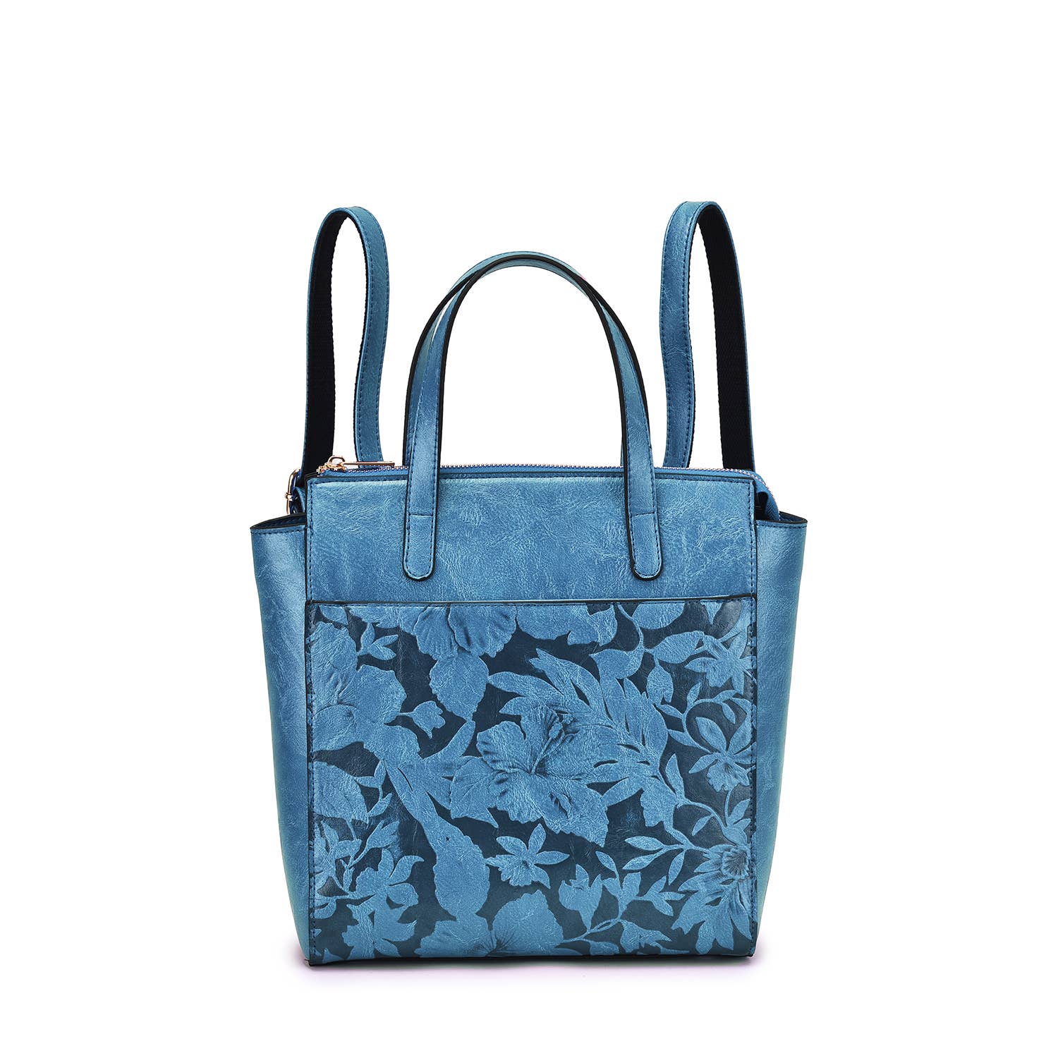 Mellow World - Vendita all'ingrosso Tracolla - Donna - Borsa a tracolla/zaino convertibile Shia 3D con motivo floreale goffrato13