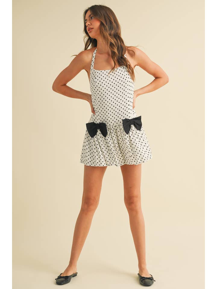 Klesis - Vente Combishort – femme - IR2204 COMBISHORT À POIS AVEC DÉTAILS NŒUD DEVANT21