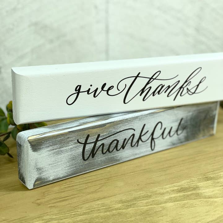 GIVE THANKS | THANKFUL for wholesale by Bog Road Designs