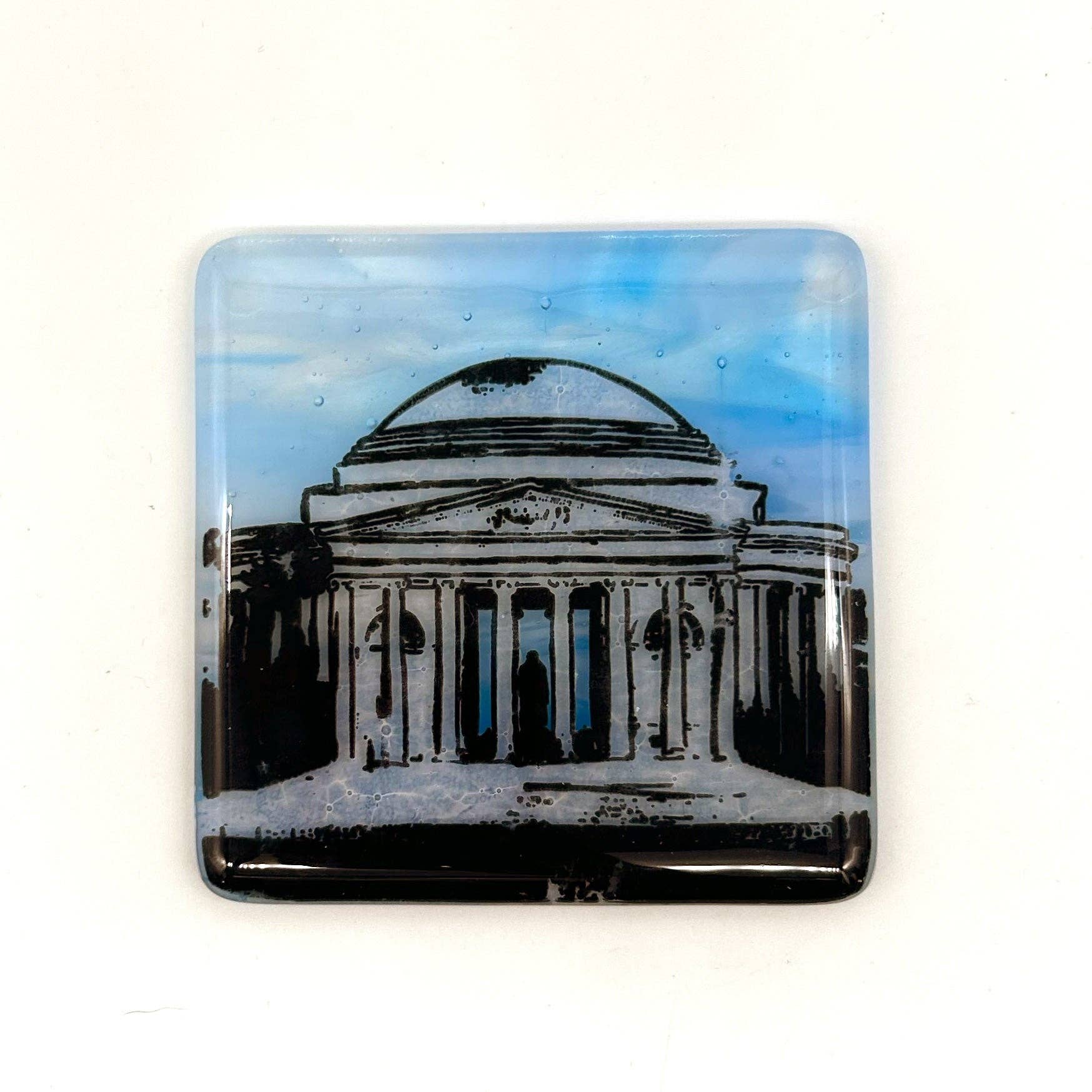 Kiku Handmade | Contemporary Fused Glass Home Goods - Wholesale Decorative Plate/Dish/Bowl - Washington DC Jefferson Memorial Fused Glass 4.5" Catch-all Dish2