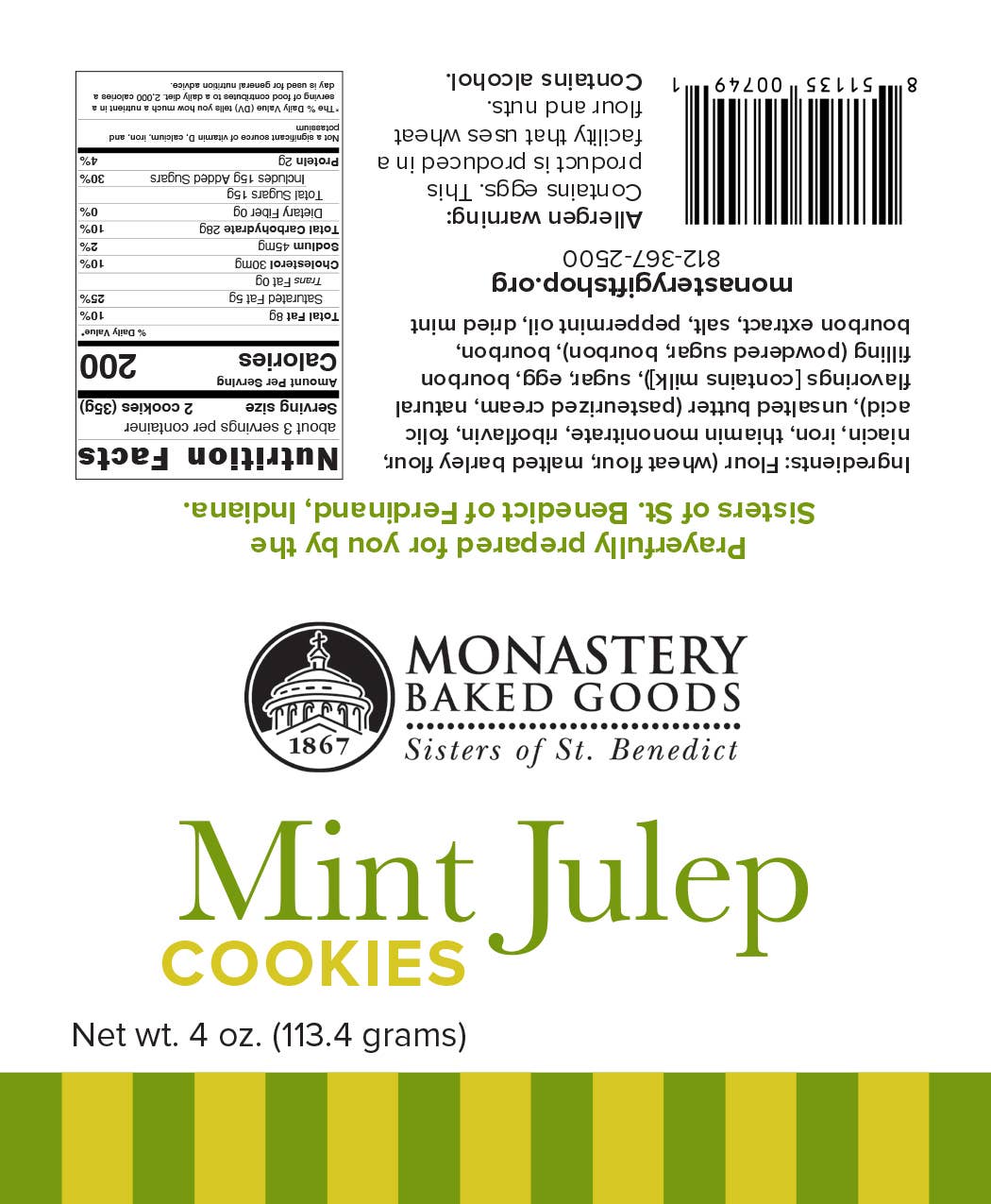 Monastery Baked Goods - Wholesale Cookie - Mint Julep Cookies (4-oz)4