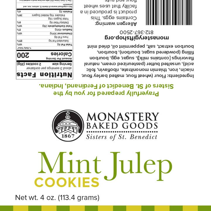 Monastery Baked Goods - Wholesale Cookie - Mint Julep Cookies (4-oz)4