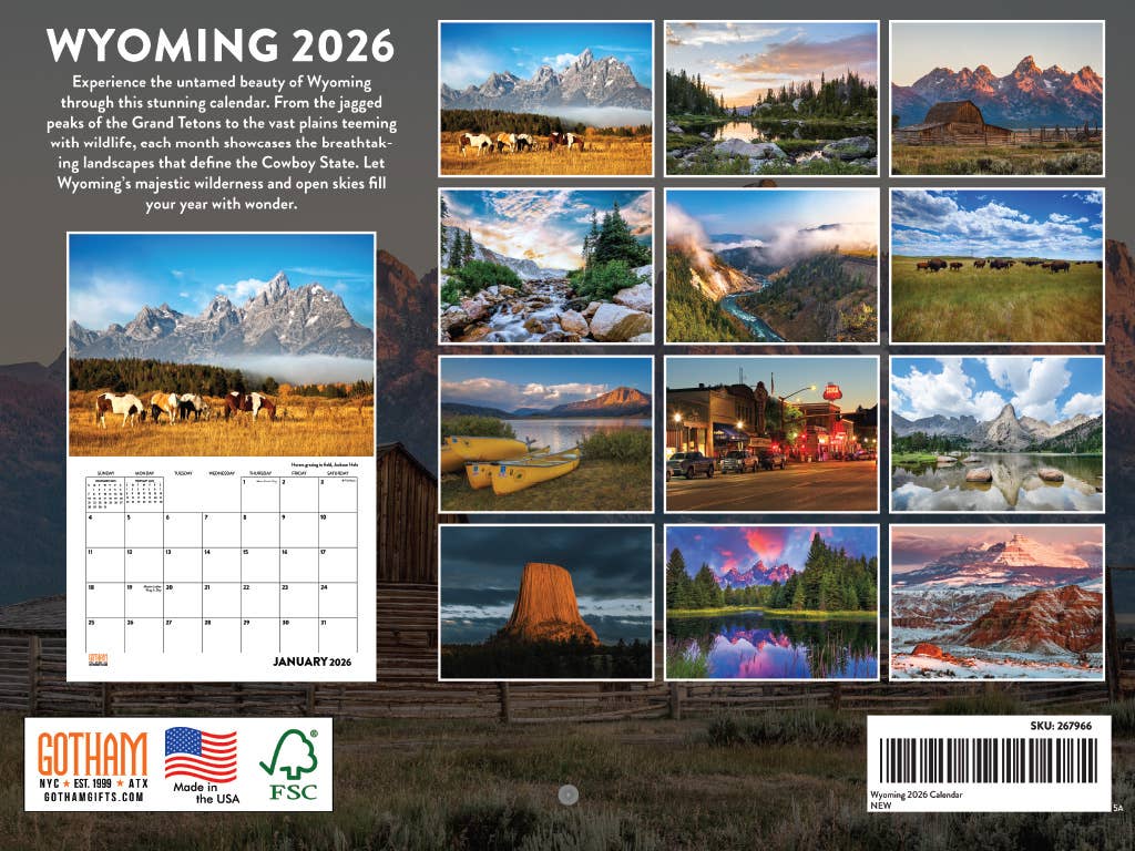 Meerdere kleuren Wyoming Kalender 2026 voor Lokale Bewoners voor groothandel op Faire1