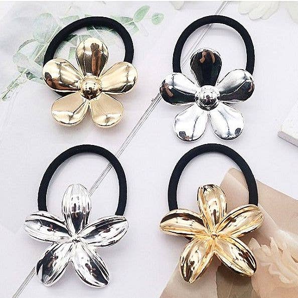 Diacly - Wholesale Hair Tie - 12pk High Polish Flower Hair Band Tie0