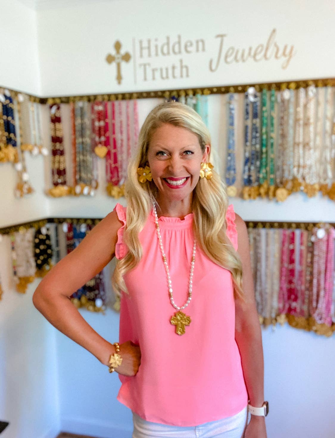 Hidden Truth Jewelry - Wholesale Pendant/Charm Necklace - Freshwater Pearls with Leah Cross1