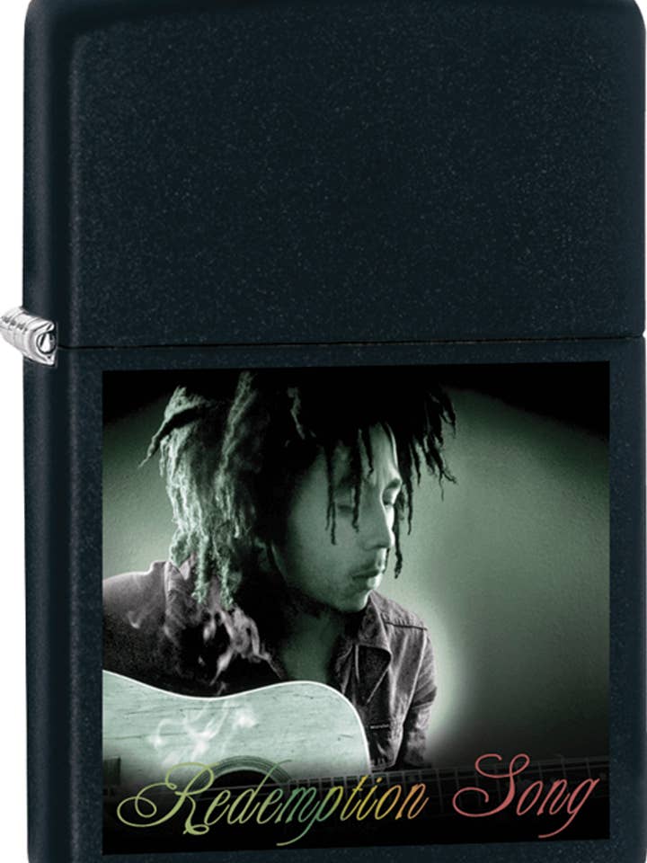 Bob Marley - Playing Guitar Black Matte Zippo Lighter for wholesale by Scorpio Posters