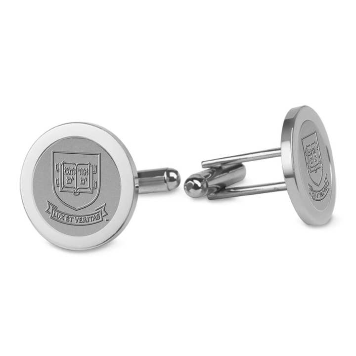 Yale Bulldogs Silver Cufflinks for wholesale by Collegiate Gifts and Accessories