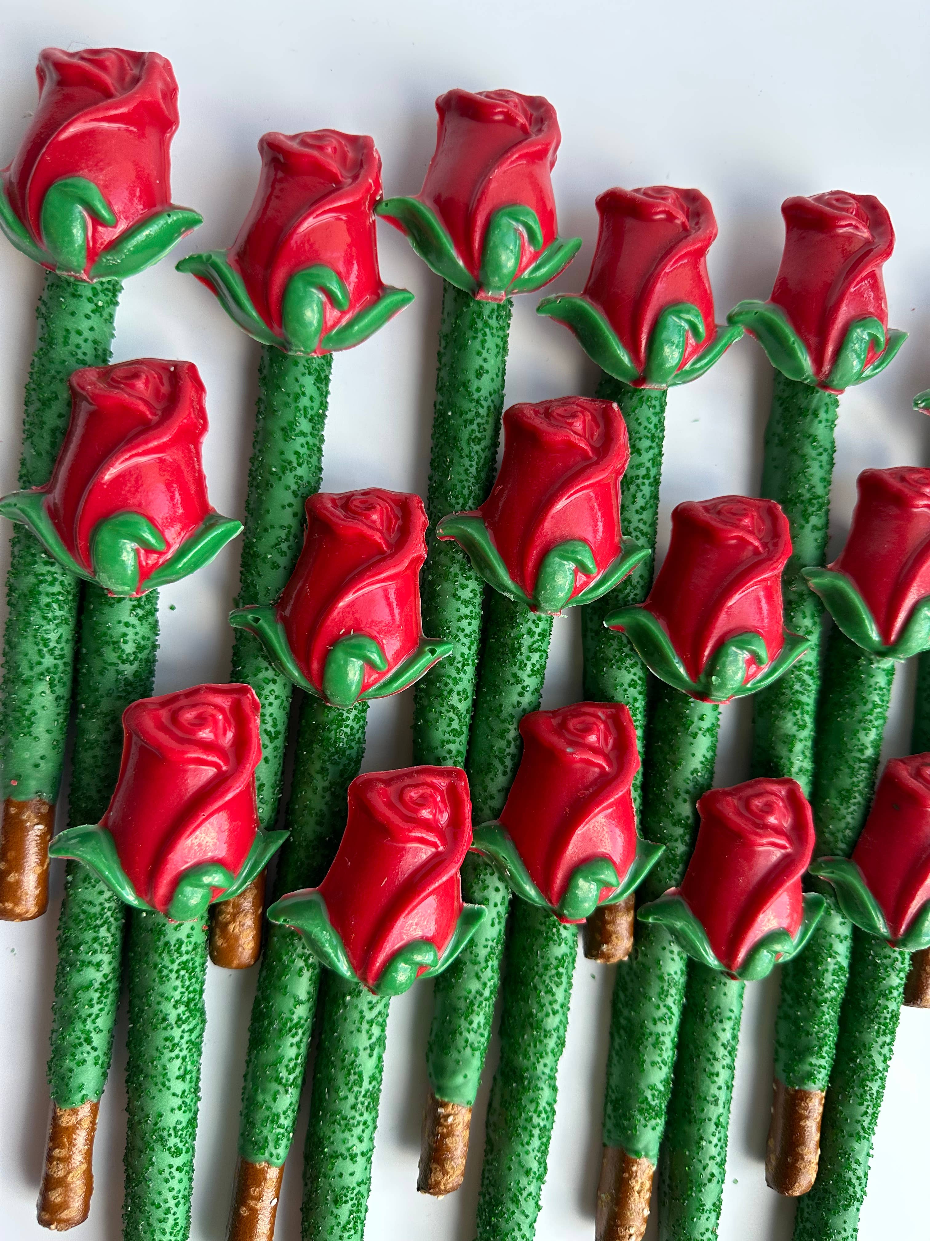 Delightful Chocolates - Wholesale Chocolate Covered Sweets - Long Stem Rose Chocolate Covered Pretzel Rods7