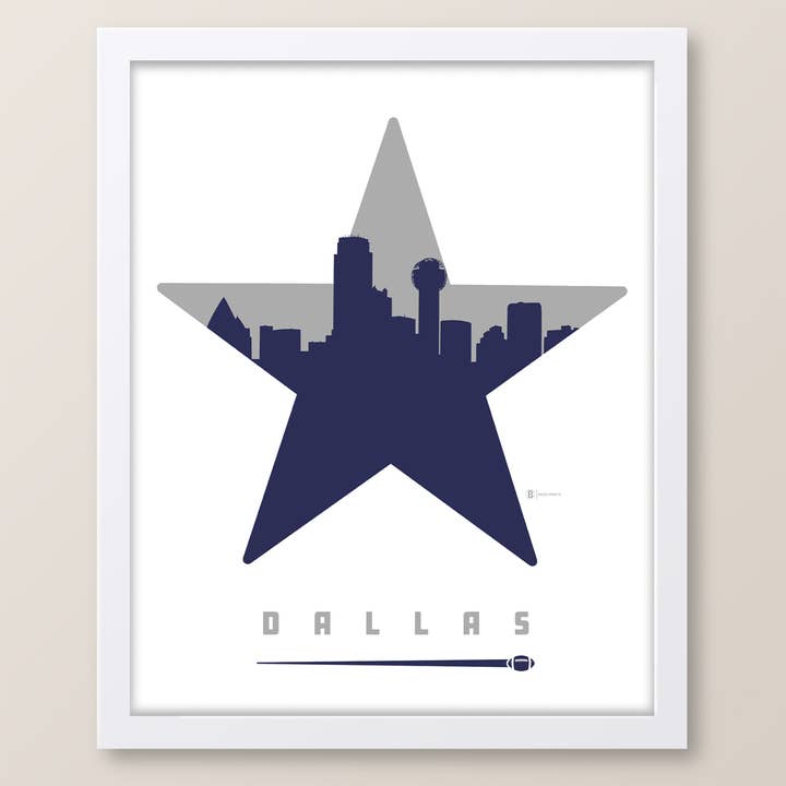Dallas Texas Football Print for wholesale by Bozz Prints