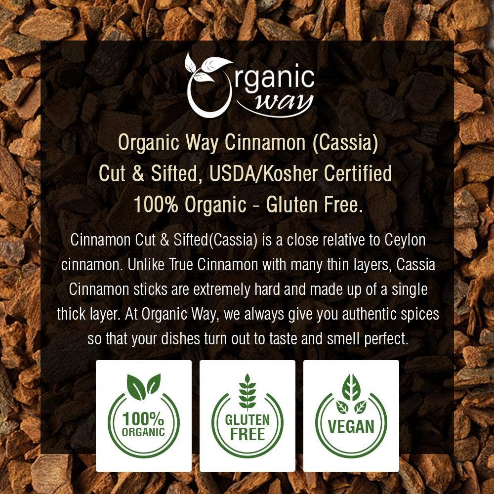 Organic Way LLC - Wholesale Herbs - Premium Cinnamon Cassia Cut & Sifted (Cinnamomum cassia) - Adds Flavour & Aroma | Kosher Certified | Vegan, Non GMO & Gluten Free | USDA Certified | Origin - India9