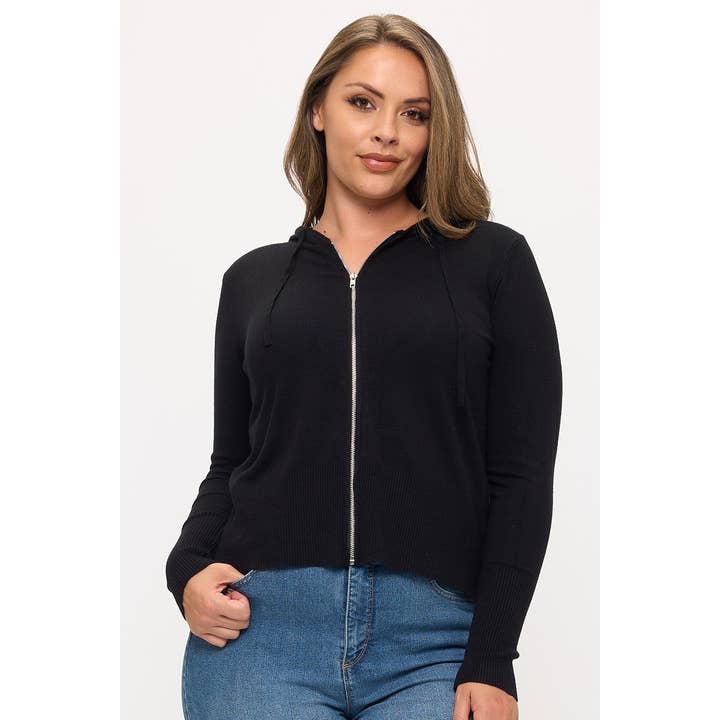 LÄSSIGER GEMÜTLICHER PLUS-KAPUZENPULLOVER für den Großhandel von Black Pearl Clothing