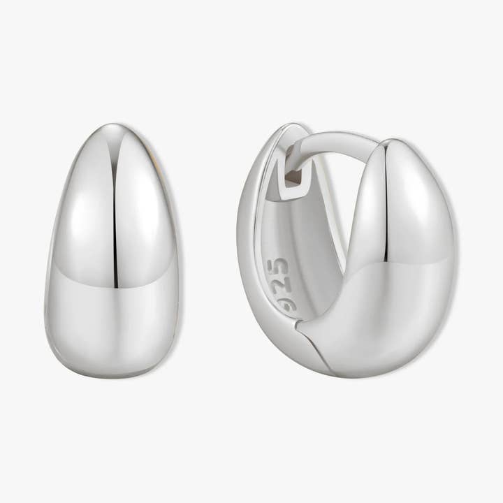 Tapered Chubby Click Hoops In Silver for wholesale by LEA Jewels