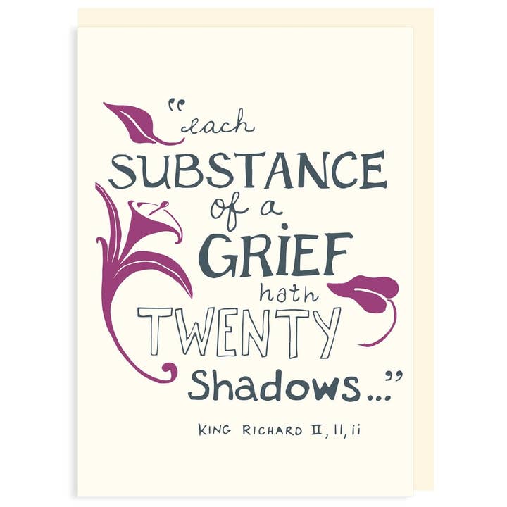 Shakespeare Card - Substance Of A Grief for wholesale by Nelson Line