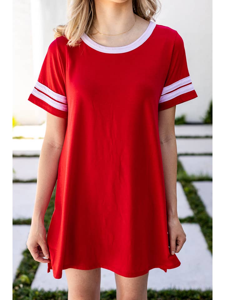 Say it Loud, Say it Proud Gameday Dress, Red for wholesale on Faire4