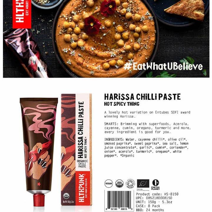 M5 Corporation - Wholesale Chili Paste - Harissa Chilli Paste Organic - 5.3oz (150gm)2