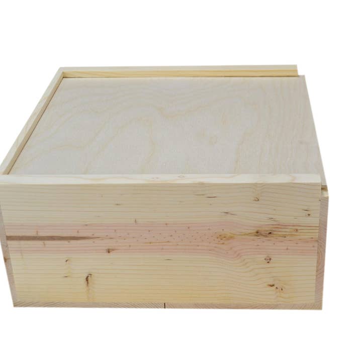 Poole & Sons Inc. - Wholesale Gift Box - Wooden Slide Top Box 12x12x6 (Bulk)