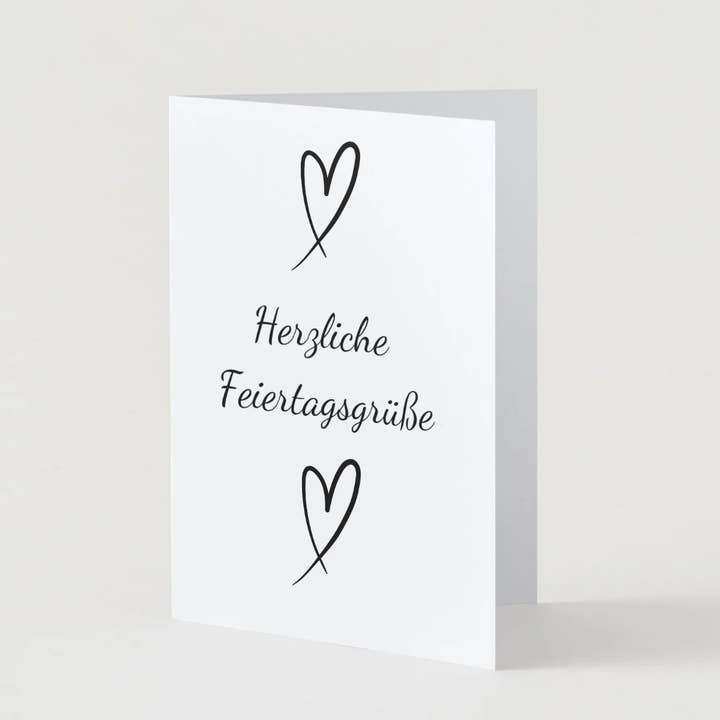 A6 Faltkarte Herzliche Feiertagsgrüße Herzkarten & Kuvert für den Großhandel von FreelingVenture