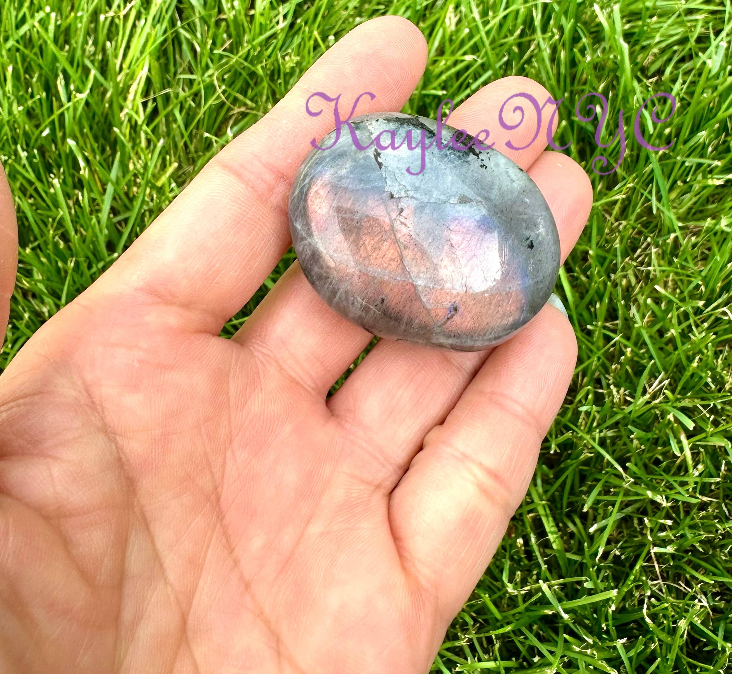 KayleeNYC – Großhandel Spiritueller Stein/Kristall – 2 lbs (0,91 kg) Natürlicher Sonnenuntergang Labradorit Palmstein Kristall7