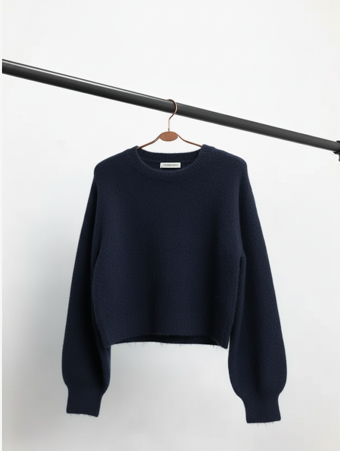 Newbury Kustom - Vente Pull en maille – femme - 11310-Pull en maille douce légèrement raccourci uni13